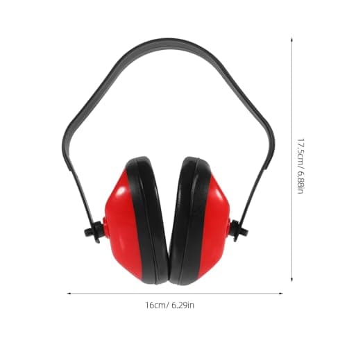 Veemoon Noise Canceling Headphones 2pcs Adjustable Headband Ear Protection for Plane Travel by Car Red ABS 26dB — view 2