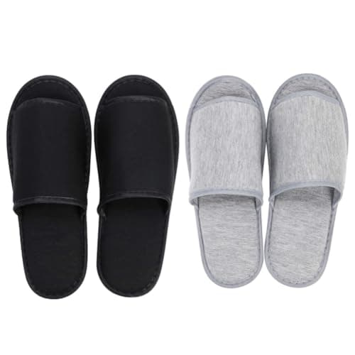 haozaikeji Foldable Outdoor Travel Slippers Non-disposable Closed Toes Sandals Cotton Slipper with Storage Bag Anti-skid for Hotel Spa Indoor House Room Guest Business Travel Trip Holiday Flying