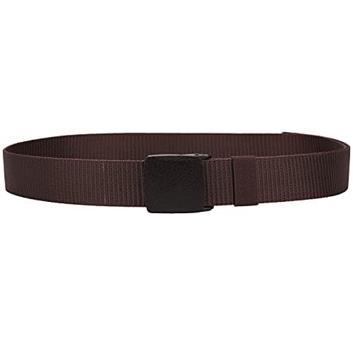 WedDecor Brown Nylon Webbing Canvas Belt with Plastic Clips