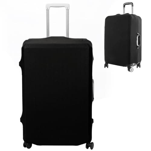 Kemay Elastic Black Luggage Cover for 26-29 Inch Suitcase, Washable Anti-Scratch Dustproof Trolley Case Protector with Reserved Openings, Durable Travel Baggage Sleeve