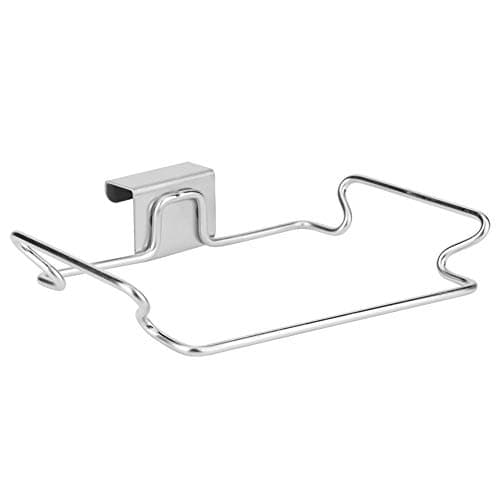 Rengue Stainless Steel Trash Bag Holder Hanging Rack Bracket for Kitchen Door Back Garbage Bag Organizer with Durable 430 Stainless Steel Space Saver — view 6