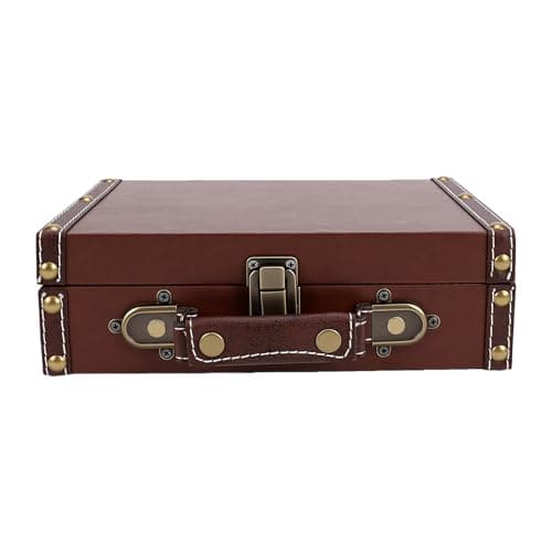 ASHATA Vintage PU Leather Wooden Suitcase Retro Storage Box — view 5