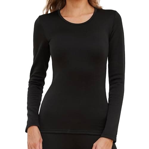 The Essentials Wardrobe 1PK Ladies TEW Long Sleeved Thermal Top - Black - 20-22