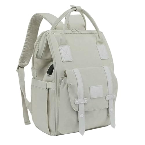 LUYYBDBG Diaper Bag Baby Nappy With 2pcs Stroller Hooks Mummy Backpack Waterproof Outdoor Travel Mommy Maternity For Stuff-light Grey