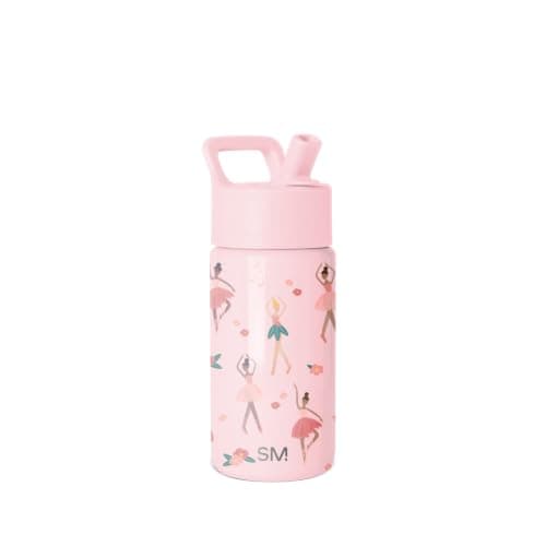 Simple Modern Kids Water Bottle with Straw | Insulated Stainless Steel Reusable Tumbler for Girls, Boys | Summit Collection | 415ml | Pink Ballerina