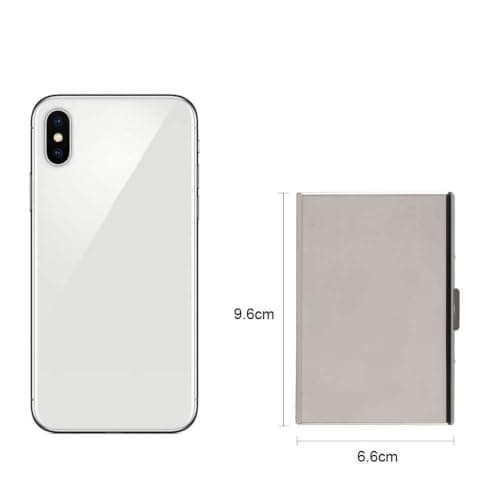 Vicloon Metal Card Holder Wallet,Ultra Thin Stainless Steel Metal Wallets RFID Blocking Credit Card Wallet Holder for Men & Women,Best Card Protector (Silver) — view 2