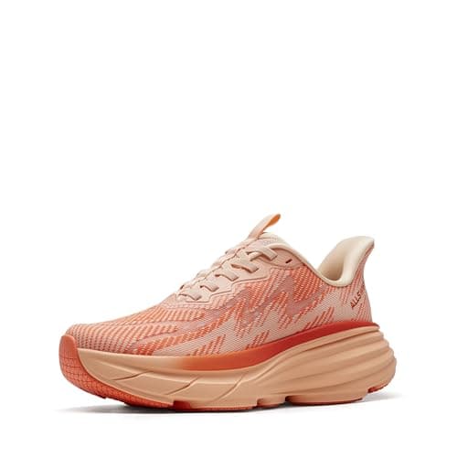 ALLSWIFIT Women's Slip On Walking Shoes Running Sneakers,Orange,6