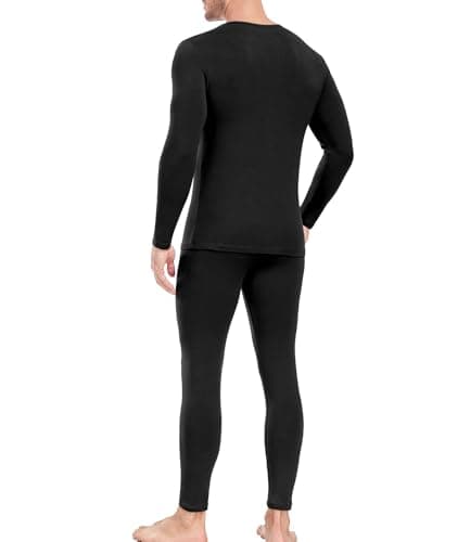 wirarpa Men's Thermal Underwear Set Cotton Long Johns Base Layer Black S — view 2