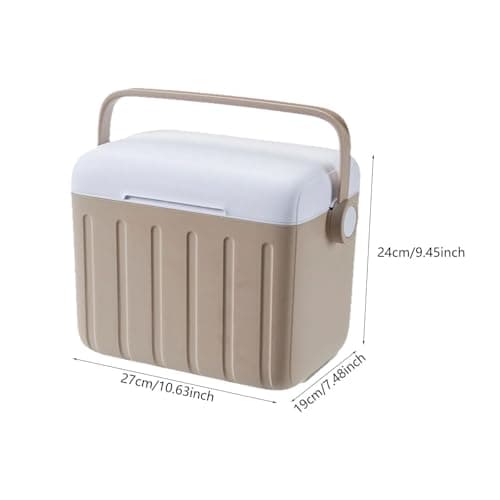 QSTDGVPW 6L Portable Cooler with Handle, Airtight Ice Pack Container, Ideal for Picnic, Travel, Beach, Food Delivery, Khaki — view 3