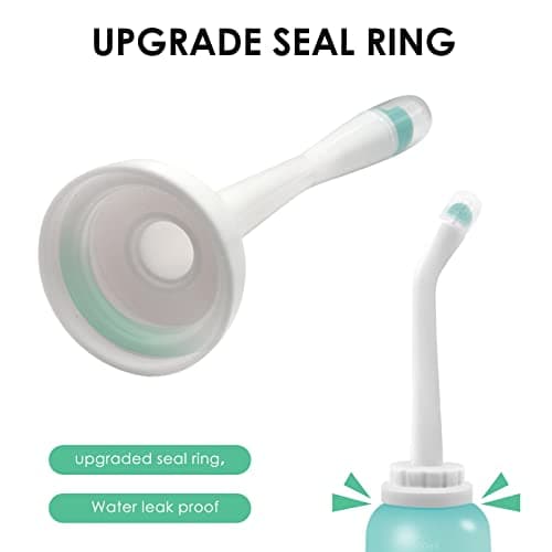 Peri Bottle Postpartum, RUFCRIL 500ml Perineal Wash Bottle, Portable Bidet with Carry Bag, Boilable TPE & 2 Leak-Proof Sealing Rings, Postpartum Essentials, Hospital Bag, Green — view 4