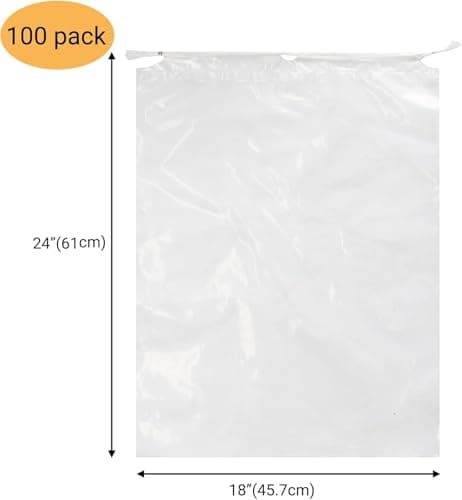 Belinlen 25 Pcs Clear Drawstring Travel Bag 45 x 61cm (18" x 24") — view 2