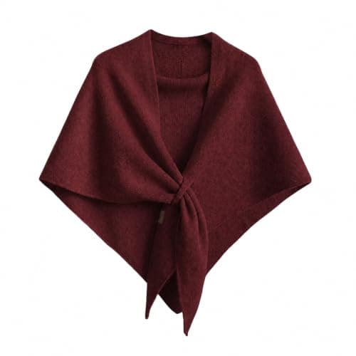 HEDYX Women's Pashmina Shawls and Wraps for Autumn Winter(Burgundy)