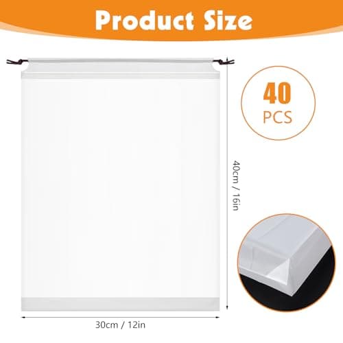 40 Pcs Clear Clothes Bags for Travel, Drawstring Bags, Shoe Bags 40 * 30 CM — view 2
