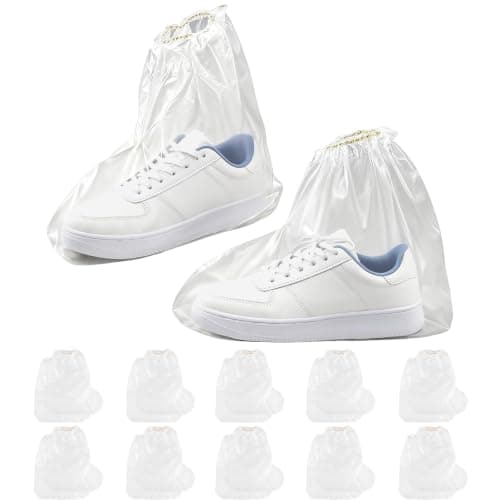 aieieii 10 Pairs Waterproof Shoe Covers, Transparent Shoe Protector Cover