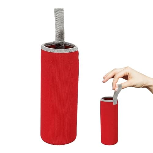 Water Bottle Sleeve Neoprene Pouch for Outdoor Hiking Travel (550ml, Red)