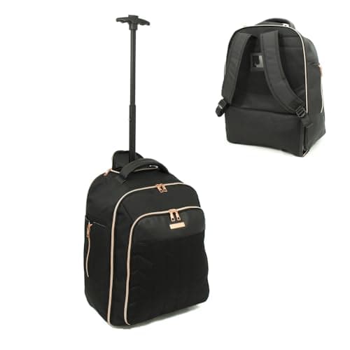 Bordlite 2-in-1 Wheeled Backpack 50x38x25cm - 47L, Cabin Bag for British Airways, Jet2 & More – Travel Rucksack with Hideaway Straps, Trolley Handle & Lightweight Holdall Design