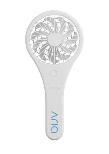 2-in-1 Rechargeable Handheld & Desk Fan, USB-C Charging, 3 Speeds, 8-Hour Runtime, Foldable Stand - Portable Personal Mini Fan for Travel, Commute, Bedside, Office (White)