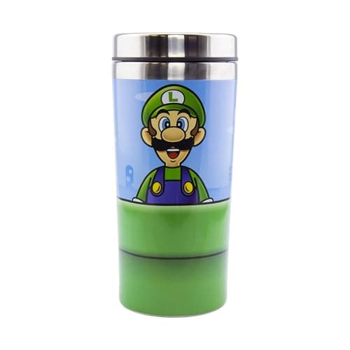 Super Mario Warp Pipe Travel Mug - Officially Licensed Nintendo Stainless Steel Flask, Keeps Drinks Hot & Cold, Great for Commuting, Retro Gamer Gift, 450ml (15 fl oz) - Paladone — view 2