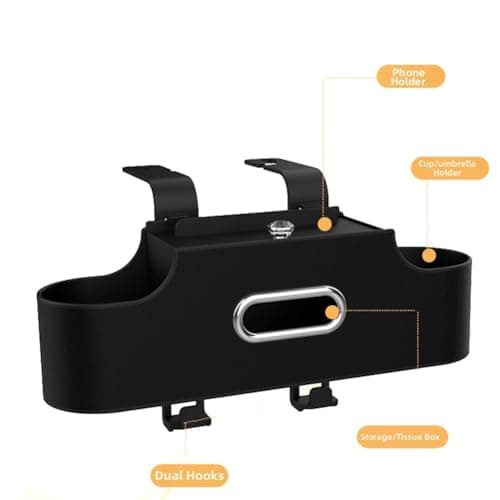 Risveglio 3-in-1 Car Backseat Organizer with Tissue Box, Cup Holder and Phone Stand, Multi-Compartment Storage for Travel Essentials — view 5