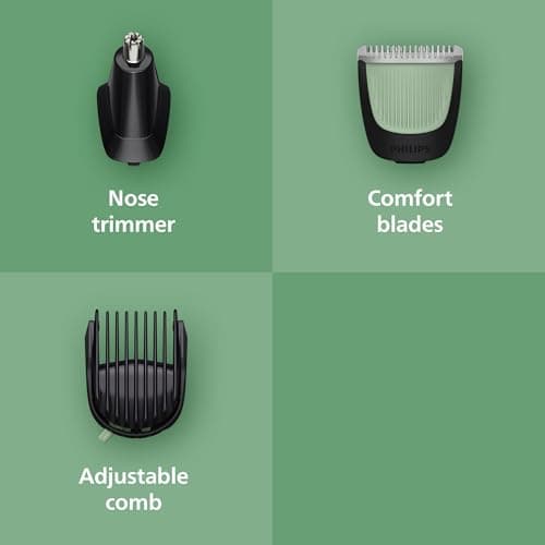 Philips Multigroom 3000 Series All-in-One 7-Piece Trimmer - Shaver and Clipper for Beard and Hair, Self-Sharpening Skin-Friendly Blades, 10 Length Settings, Model MG3930/15 — view 4
