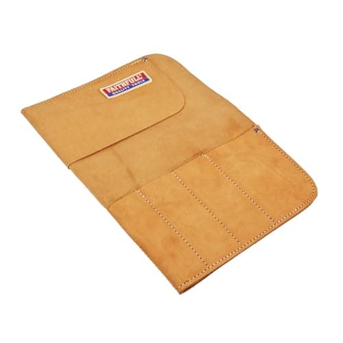 Faithfull Suede Leather Chisel Roll - 8 Pocket, Water Resistant & Compact Tool Organizer - Tan — view 4