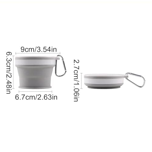 Silicone Folding Cup - Silicone Reusable Portable Foldable Mug | Expandable Camping Cup Drinking Cup with Carabiner for Travel & Hiking — view 5