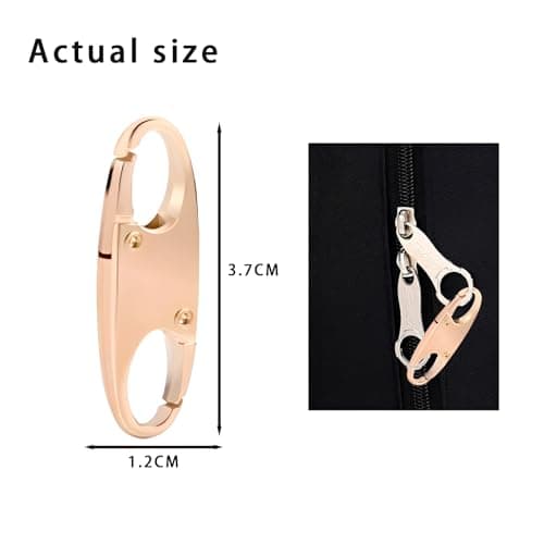 4 Pcs Small Zipper Clips,Double Opening Snap S Hooks Backpack Zipper Lock Anti Theft,Detachable Gold Anti Theft Zip Lock for Bag, Tent, Handbags, Camping, Fishing, Traveling, Outdoor Sports — view 2
