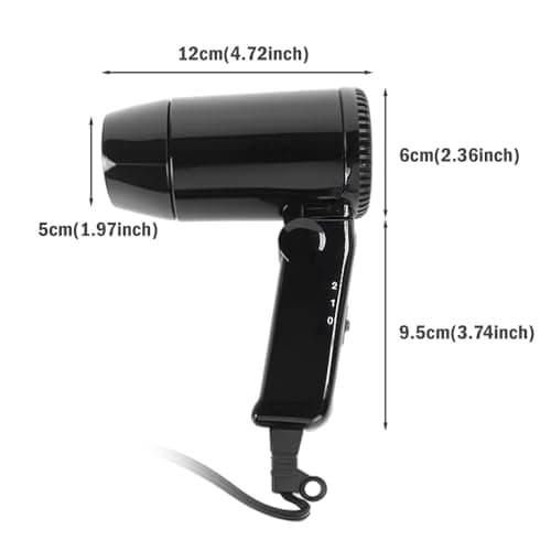 Riloer Hot And Cold Folding Hair Dryer For 12 V Cars, Travel Hair Dryer, Car Heater, Car Mist Eliminator,Portable Compact Foldable 12V in Car for Travelling,Camping, Festivals, Caravan, Motorhome — view 3