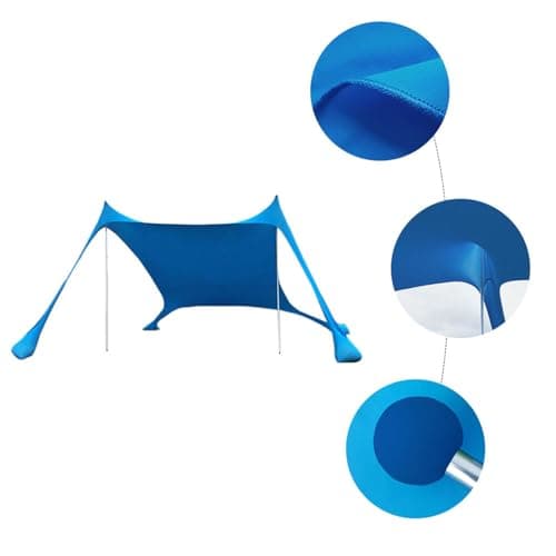 Beach Tent Sun Shelter | UPF50+ Beach Shelter Canopy With Stability Poles And Storage Bag | Portable Outdoor Family Sun Shade For Fishing, Picnics, Backyard Fun, Easy Set Up — view 3