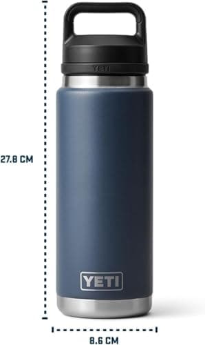 YETI Rambler Bottle Chug, Vaccum Insulated Stainless Steel Bottle with Leakproof Chug Cap, Olive/King Crab Orange, 26 oz (769 ml) — view 6