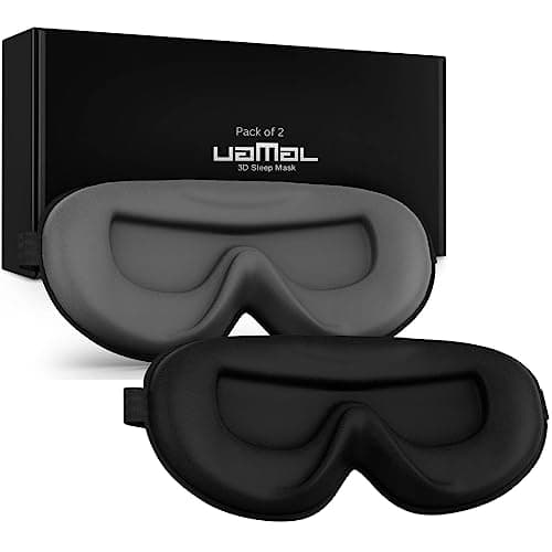 Pack of 2 Sleep Mask, Eye Mask for Sleeping, Eye Mask,100% Blackout Sleep Masks for Women & Men, Zero Pressure Sleeping Mask with Adjustable Strap, Travel Essentials, 3D Sleep Mask