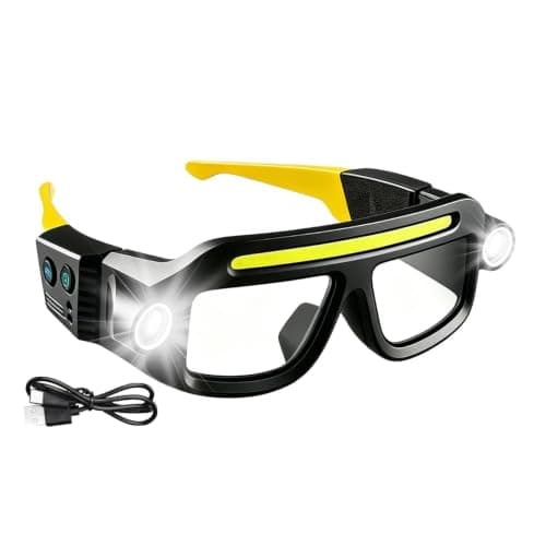 LED Safety Glasses 5 Modes LED USB Rechargeable Headlamp