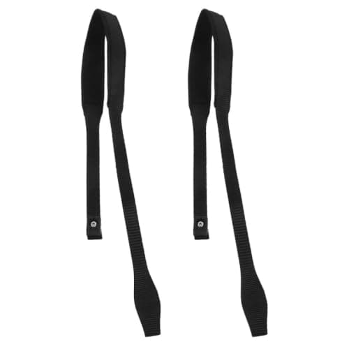 HOMSFOU 2pcs Adjustable Nylon Ski Pole Strap and Walking Stick Wristband with Wear-resistant Black Material for Outdoor Activities and Skiing, Sleek and Sturdy Trekking Stick Wrist Leash