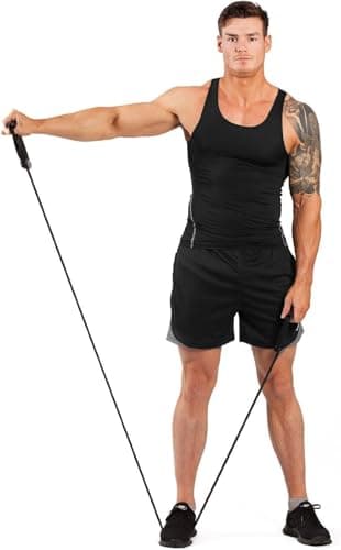 Resistance Tube Exercise Band with Handles, Natural Latex, 135cm Length, Fitness Training (Green) — view 3