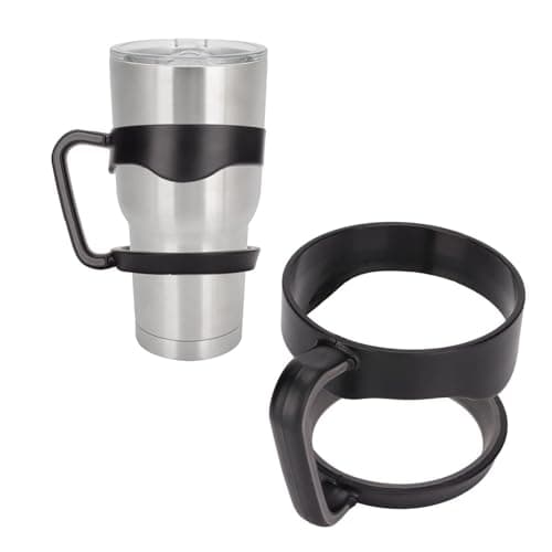 Tumbler Handle, Adjustables Tumbler Handle Silicone Tumbler Cup Handle Lightweight Spill Proof Grip for Travel Cup Mug Tumbler Cup(Black)