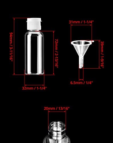 QWORK® 12 Pack 50ml Travel Bottles, Travel Bottles for toiletries, Transparent, with Small Funnel for Shampoo, Shower Gel, Lotion, Makeup Remover — view 6