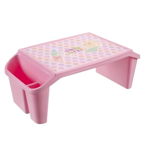 Oaqmvgin Kids Lap Desk Tray 2-Pack for Bed and Car - Pink Plastic Desk Top