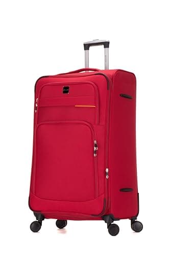 Skylark 32" Extra Large Suitcase Super Lightweight Luggage 20% Expandable 4 Wheels Spinner 3-Digit Combination Lock Soft Shell Luggage Check in for 30kg (Red, 162 litres)