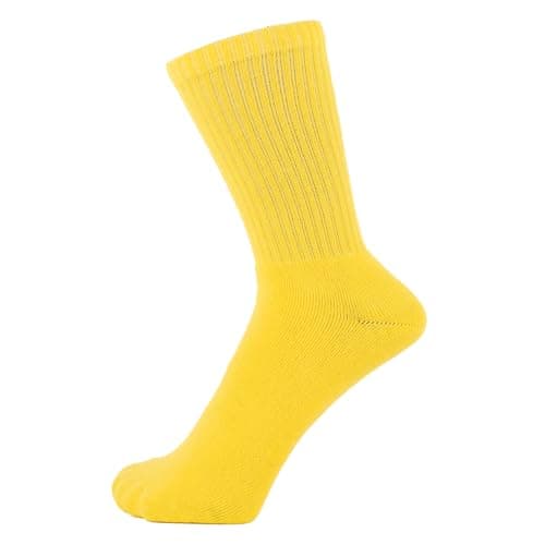 ZAKIRA Combed Cotton Terry Crew Socks, 4-6 (UK), Yellow