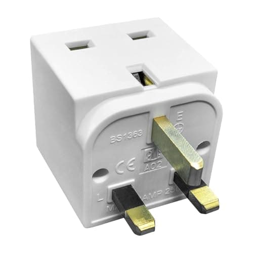 LUXFAB 2 Way Double Plug Adaptor 3 Pin Power Adapter Plug Splitter 13A Multi Plug Adaptor 2 Way Plug Adapter UK Cube Electric Double Adapter Plug UK Wall Plug (2 Way (Pack of 1)) — view 3