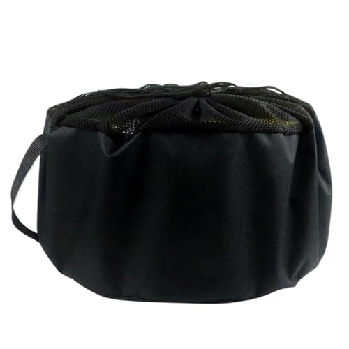RV Hose Storage Bag - Equipment Organizer for Hoses & Cables | Oxford Cloth with Breathable Mesh Top, Drawstring Closure, Black Container for Water Pipe, Rope, Cable, Power Strip