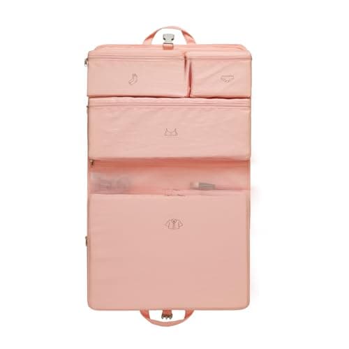 Kono 6-in-1 Compression Packing Cube Expandable Suitcase Organiser (Pink)
