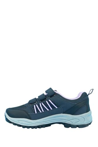 Truflex Ladies Wide EE Fit Hiker Shoe with Touch Fasten Strap, Cushioned Ankle Collar and Sturdy Outdoor Sole, Adjustable Comfort Walking Shoe Navy — view 3