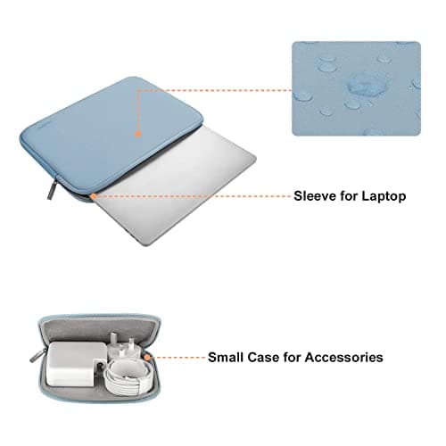 MOSISO 13.3 inch Laptop Case Neoprene Sleeve with Small Bag,Airy Blue — view 2