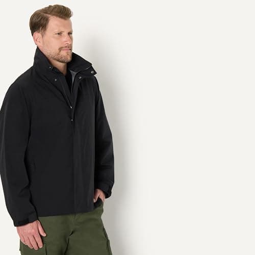 Amazon Essentials Men's Regular-Fit Waterproof Packable Rain Jacket, Black, XL — view 2