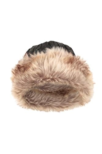 Mountain Warehouse Womens Furry Hat - Faux Fur, Fleece Lined - for Winter Travel Charcoal — view 5