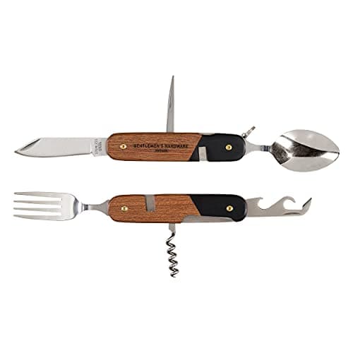 Gentlemen's Hardware Camping Utensils Cutlery Set Fork Spoon Knife Travel Utensils, Multi-Tool, Stainless Steel — view 3