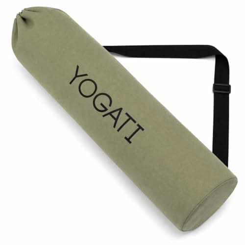 YOGATI® Yoga Mat Bag | Large Synthetic Cotton Yoga Mat Bags for Women and Men with Adjustable Strap | Perfect for Pilates and Exercise Mats | 19x80 cm Yoga and Pilates Mat Bag. Green