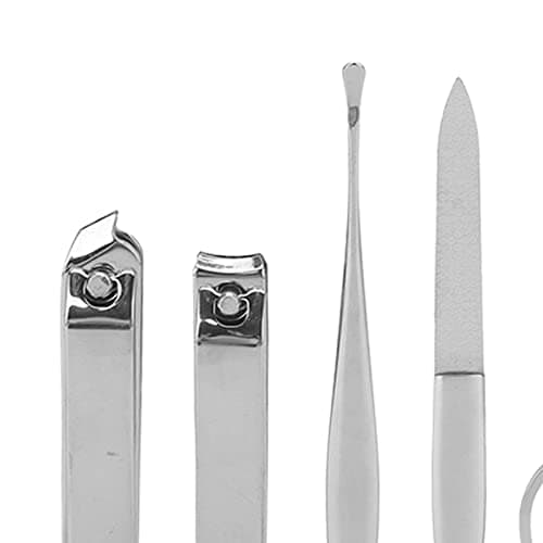 Brrnoo Cork Nail Clipper Set with Stainless Steel Blades, Beveled Edges for Dead Skin, Eyebrow Trimmer, Ear Spoon, Nail File, Manicure Kit — view 4