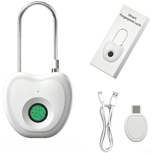 Biometric Lock for Luggage 20 Fingerprints Store(English White)
